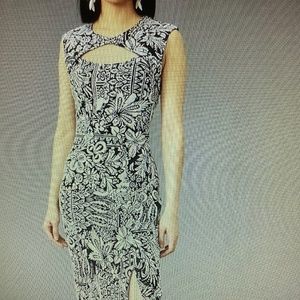 Jacquard Black and White MIDI- Dress